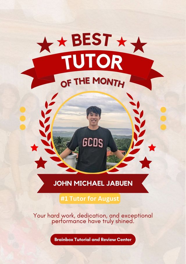 Best Tutor of the Month certificate, August 2024