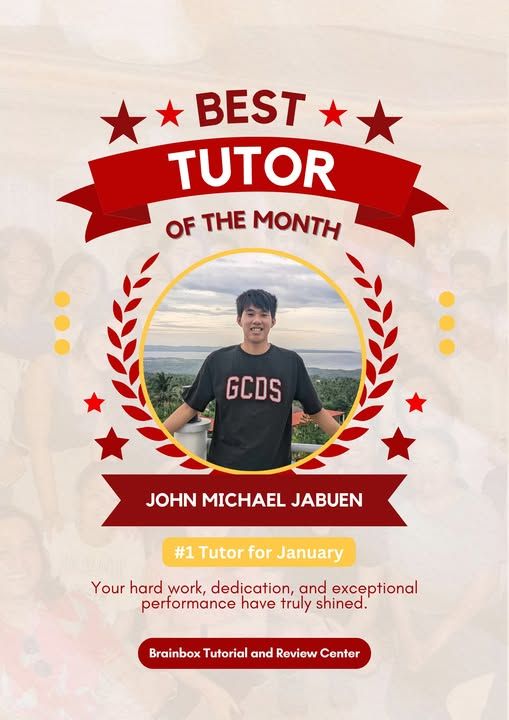 Best Tutor of the Month certificate, January 2025