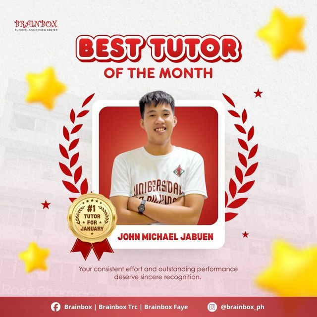 Best Tutor of the Month certificate, January 2026